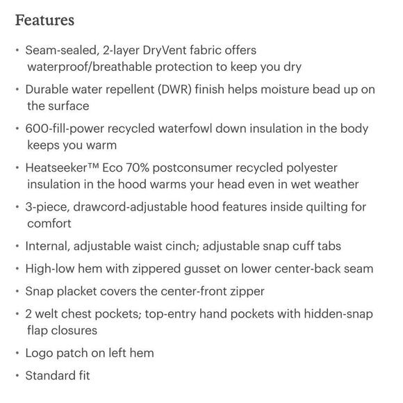 NWT The North Face Snow Down Parka XXL - Picture 8 of 9